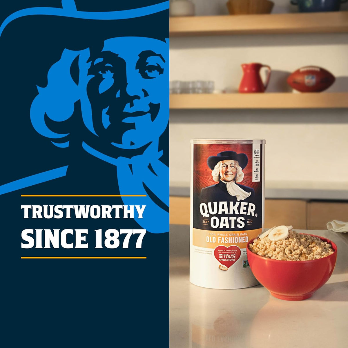 Quaker Old Fashioned Rolled Oats in two 64oz bags, Non-GMO Project Verified, 4-pound pack with 90 servings