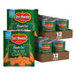 Sliced carrots in a clear plastic package by Del Monte, 8.25 ounces each, pack of 12, ready for cooking or snacking.