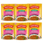Pack of six BACKUPMYFILESNOW Indian Bombay Potatoes microwaveable ready-to-eat entrees in 10-ounce containers, steaming and flavorful.