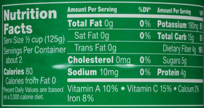 Canned Del Monte sweet peas with no salt added, 8.5-ounce pack of 12, showing green peas in a silver can