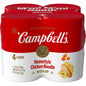 Four 10.75 oz cans of Campbell’s Condensed Chicken Noodle Soup, packaged in a clear plastic wrap.