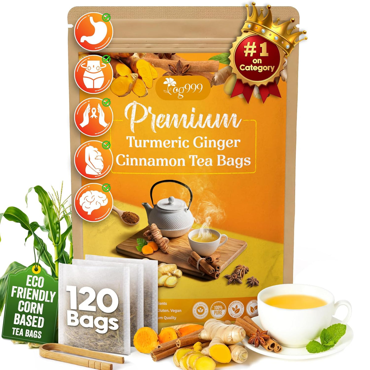 Turmeric, Ginger, Cinnamon Tea Bags