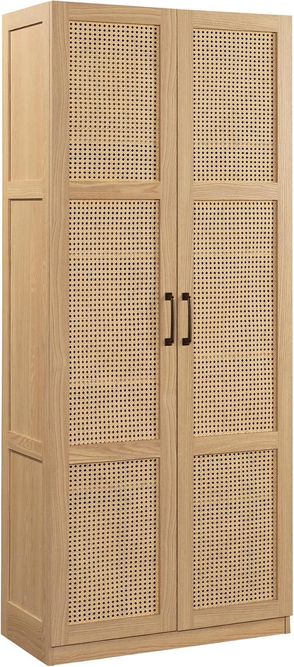 Sauder Select white storage cabinet with open shelves and pantry storage for snacks and kitchen organization.