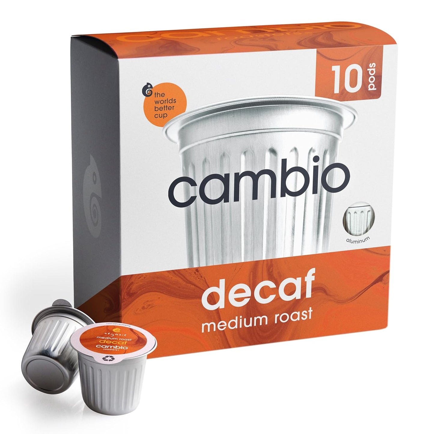 Cambio Roasters Colombian medium roast organic coffee pods, recyclable aluminum, Keurig compatible, 60 count, bold flavor, fresh taste