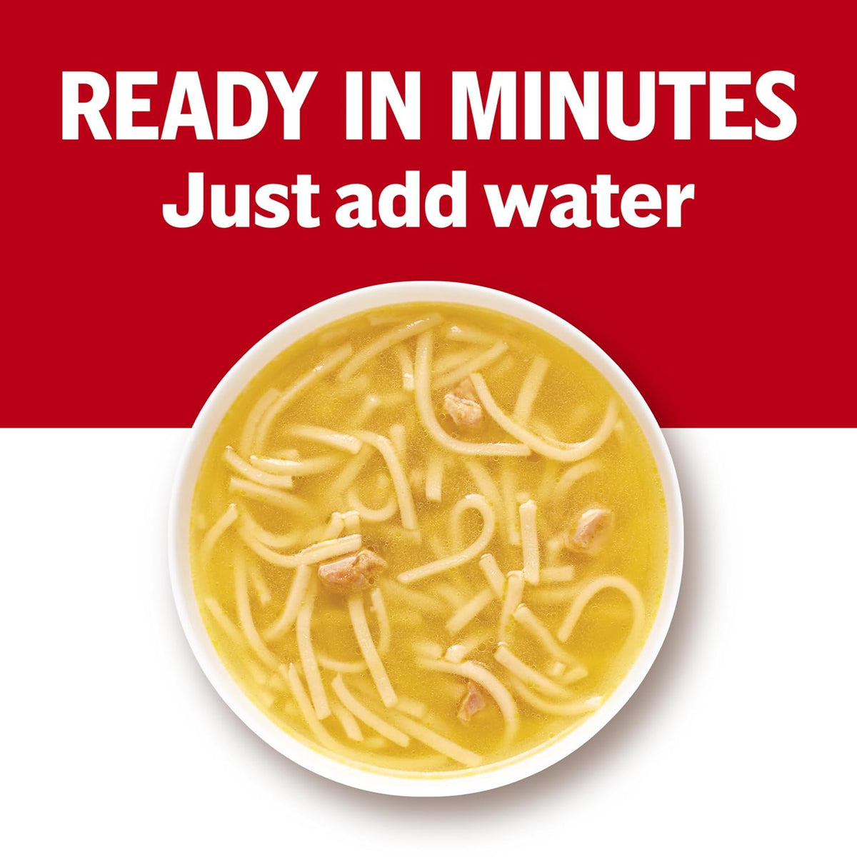 Four 10.75 oz cans of Campbell’s Chicken Noodle Soup, packaged in a multi-pack, with labels showing the soup inside the cans