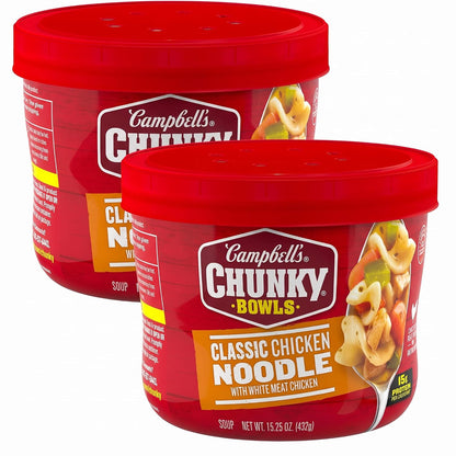 Campbell’s Chunky Chicken Broccoli Cheese Soup in an 18.8 oz can, showing the colorful label on the soup can.