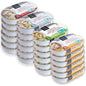 Cole's ready-to-eat meals variety pack with smoked salmon, trout, quinoa, and vegetables in 5.6 oz cans. High-protein seafood meals.