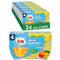 Dole Fruit Bowls diced peaches in 4oz cups, showing fresh peach pieces in clear fruit snack cups.