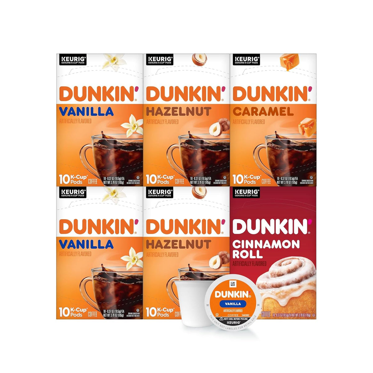 Dunkin' Original Flavor Coffee K-Cups for Keurig brewers, 16-count pack, single serve coffee pods in black packaging.