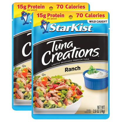 StarKist Tuna Creations Chipotle Lime packaged tuna fish pouch, 2.6oz, 24-pack, ready-to-eat seafood snack