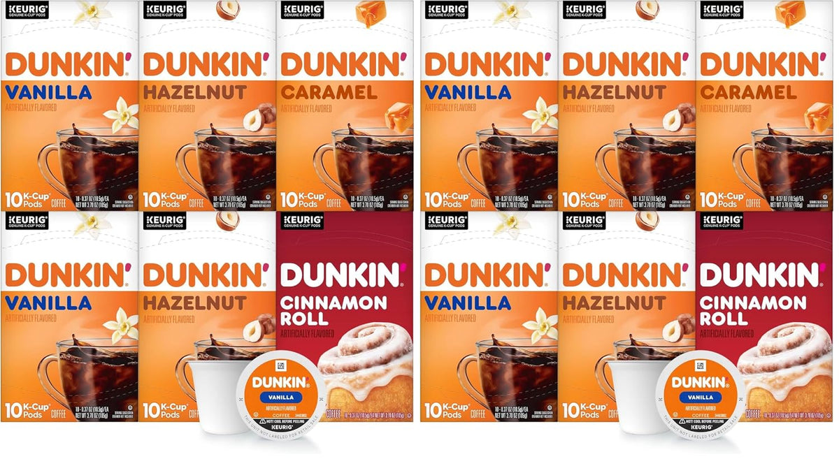 Dunkin' Original Flavor K-Cup coffee pods for Keurig brewers, 16-count pack, featuring Dunkin' branding and coffee capsules.
