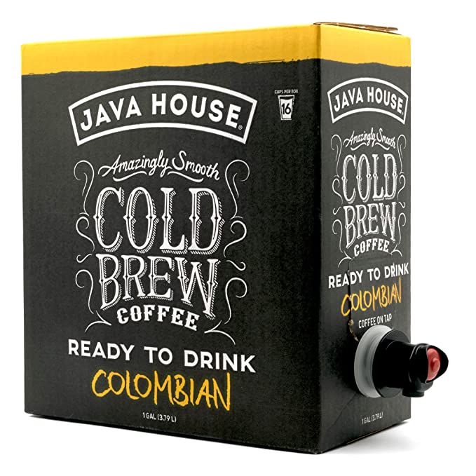 Java House cold brew coffee on tap served in a glass, showcasing a smooth, dark coffee beverage ready to drink.