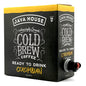 Java House cold brew coffee on tap served in a glass, showcasing a smooth, dark coffee beverage ready to drink.
