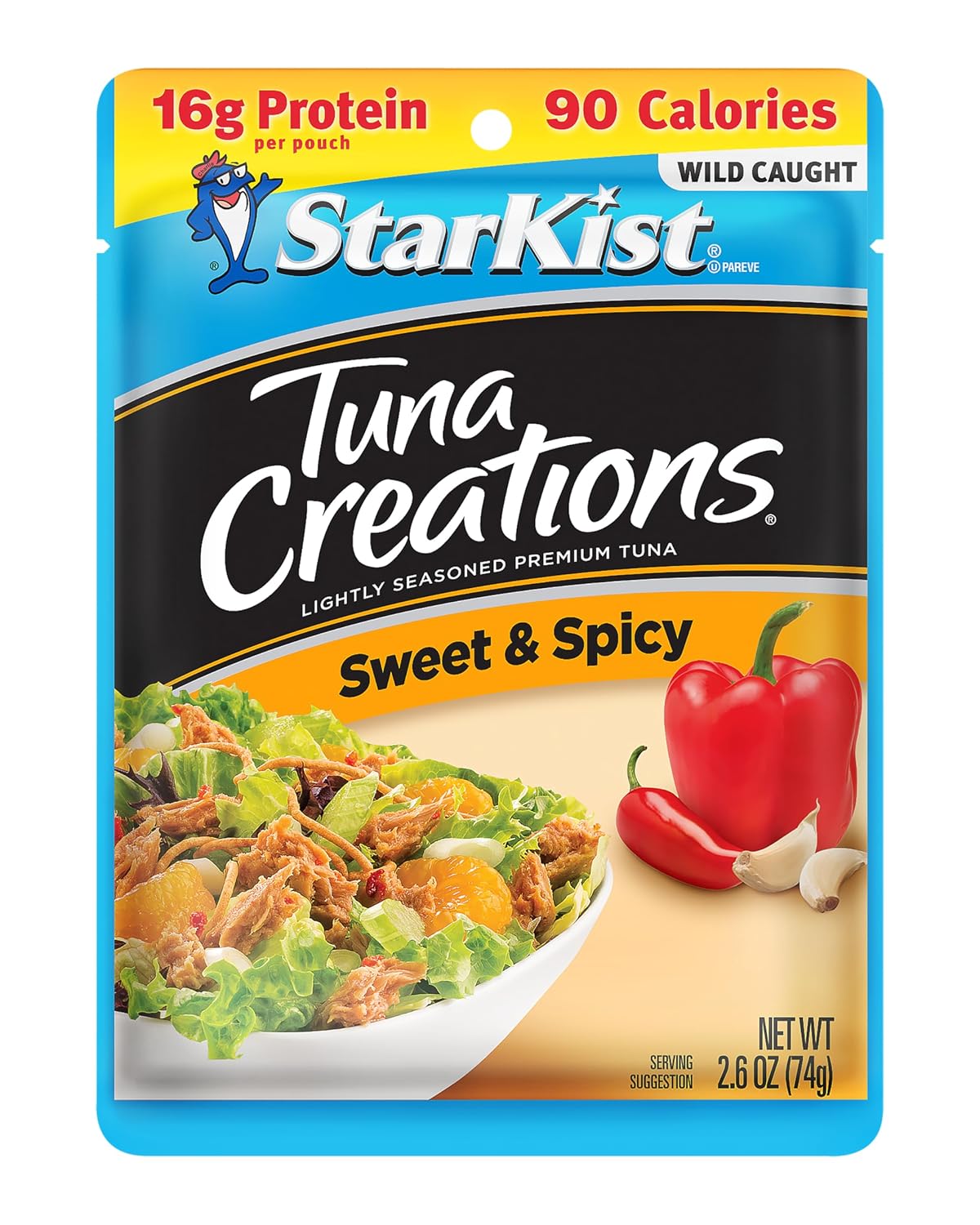 StarKist Tuna Creations Chipotle Lime packaged tuna in a 2.6oz pouch, shown in a 24-pack display ready for consumer purchase.