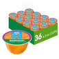 Canned Dole Mandarin Oranges in 4oz cups, 12-pack, showing bright orange slices in clear cups with labels.