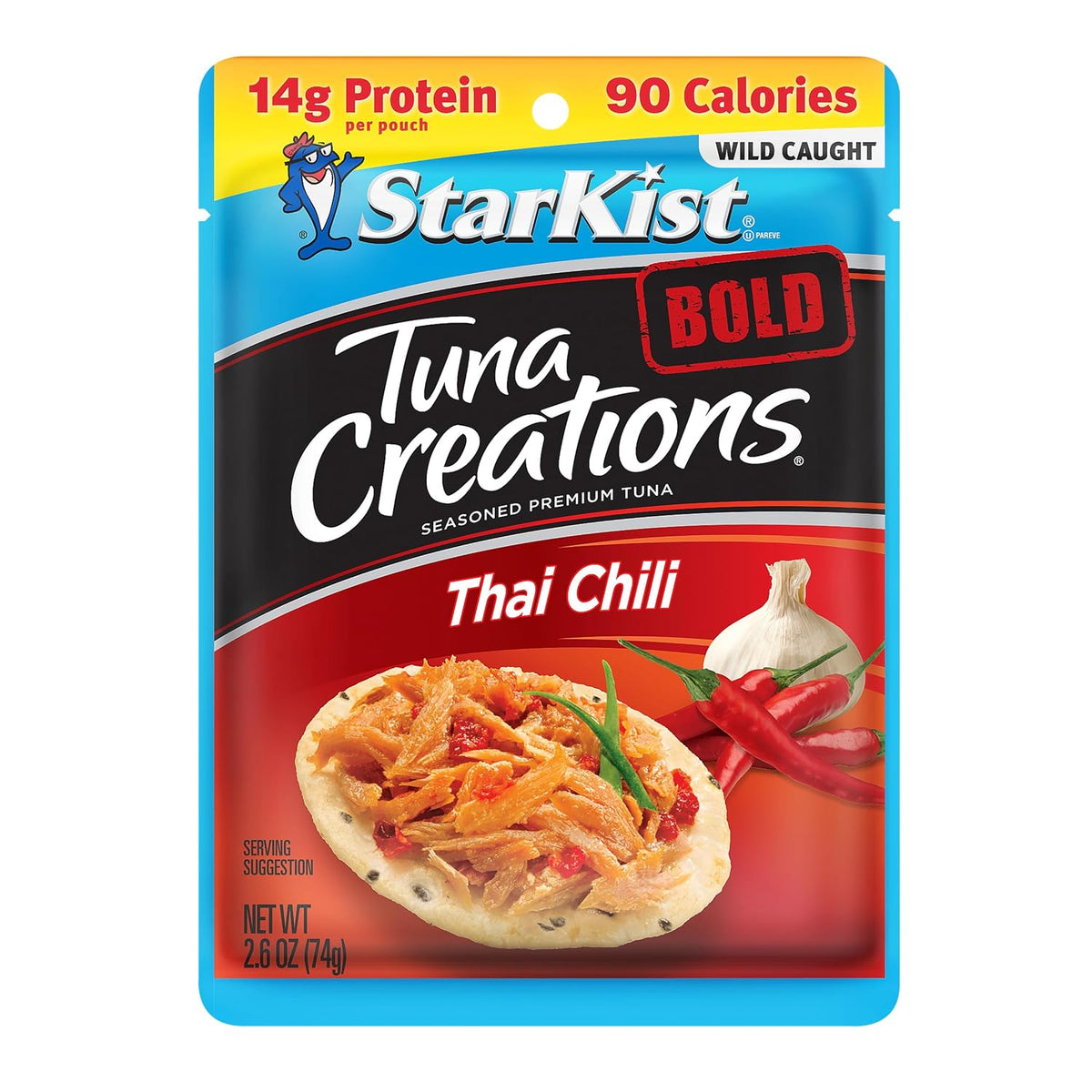 StarKist Tuna Creations Chipotle Lime packaged tuna fish pouch, 2.6oz, 24-pack, ready-to-eat seafood snack