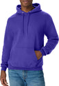 Hanes men's EcoSmart fleece hoodie with hood, front pocket, and ribbed cuffs, suitable for men and women, in midweight fleece.
