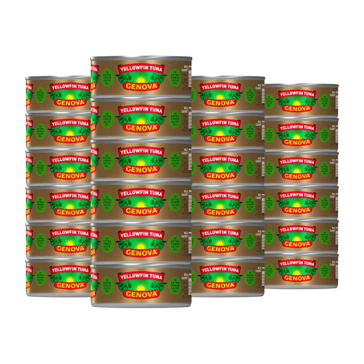 Genova Premium Yellowfin Tuna in Lemon and Herbes de Provence olive oil, 5 oz can, pack of 12, solid light tuna fish.
