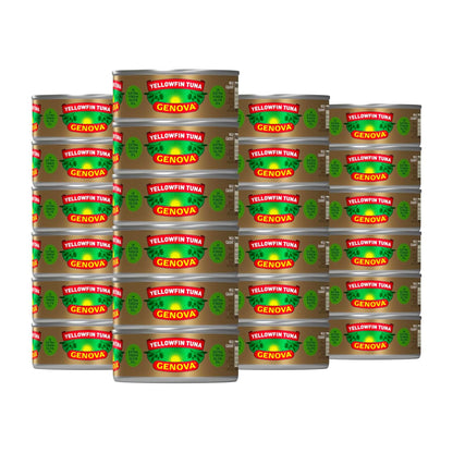 Genova Premium Yellowfin Tuna in Lemon and Herbes de Provence olive oil, 5 oz can, pack of 12, solid light tuna fish.