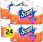 Scott ComfortPlus toilet paper, 12 triple rolls with 231 sheets each, 1-ply, septic-safe toilet tissue, visible in the image.