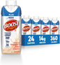 Boost Plus Very Vanilla protein drink in 24-pack, ready-to-drink nutritional beverage with vanilla flavor and creamy texture.