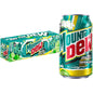12-pack of Mountain Dew Dirty Dew soft drinks in 12oz cans, featuring full sugar formula and bold Mountain Dew branding.