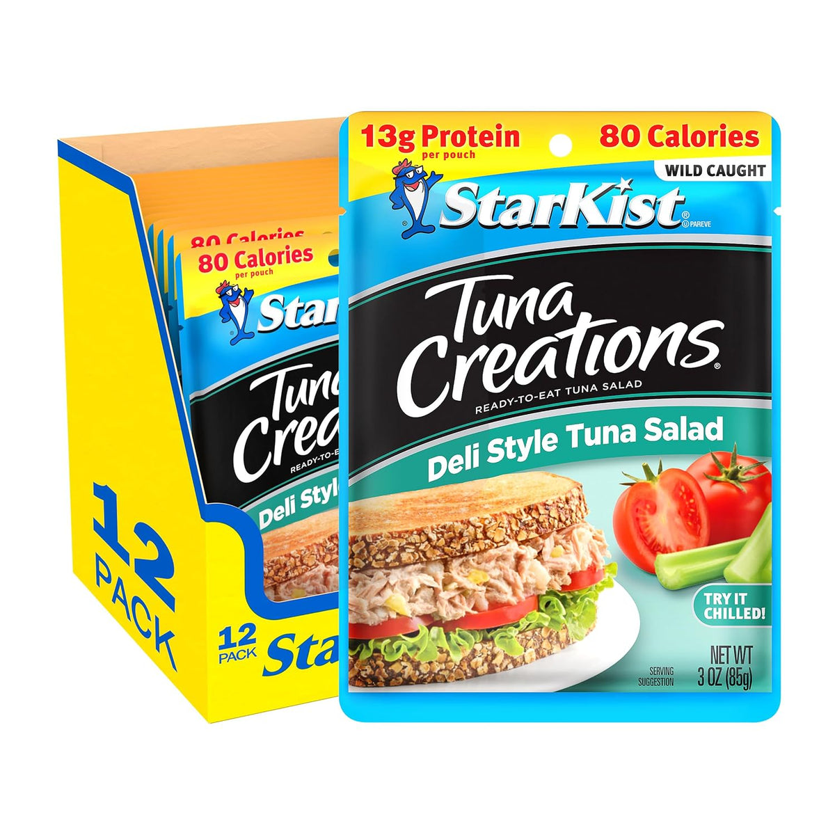 StarKist Tuna Creations Chipotle Lime packaged tuna fish pouch, 2.6oz, 24-pack, featuring spicy chipotle and lime flavor