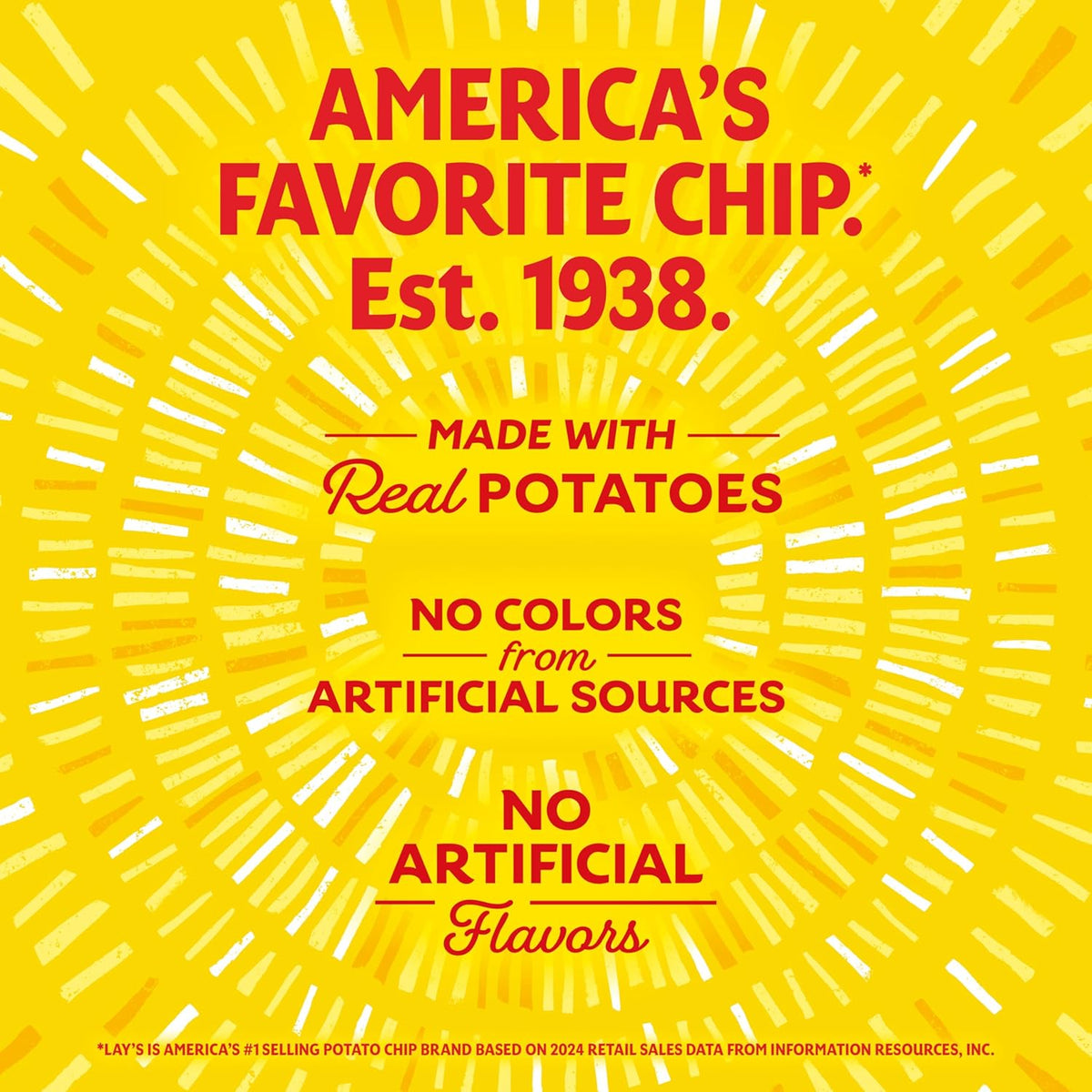 Assorted Lay's potato chips in 1 oz single-serve bags from a 40-pack variety box, featuring four different flavors.
