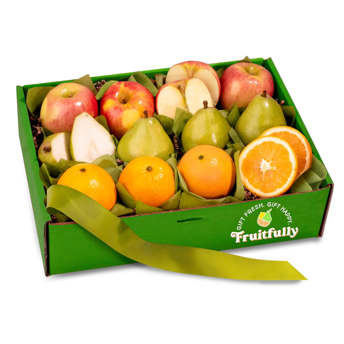 Deluxe fruit gift basket from A Gift Inside featuring fresh assorted fruits in a woven basket.