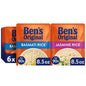 Ben's Original Ready Rice Four Cheese & Cheddar Broccoli microwave rice pack, 8.5oz, six-pack, showing prepared rice with cheese and broccoli