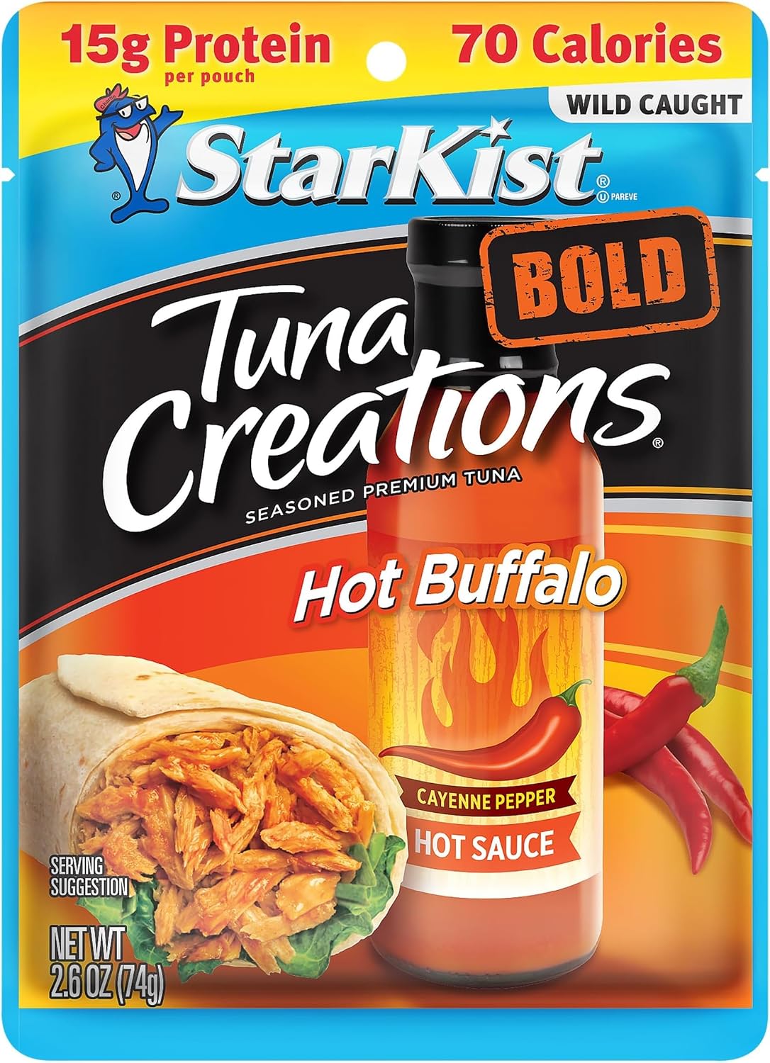 StarKist Tuna Creations Chipotle Lime packaged tuna fish pouch, 2.6oz, 24-pack, ready-to-eat seafood snack
