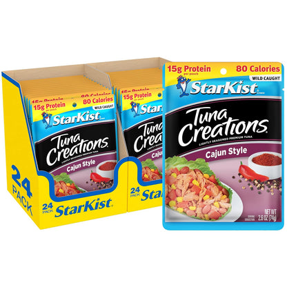 StarKist Tuna Creations Chipotle Lime packaged tuna fish pouch, 2.6oz, 24-pack, ready-to-eat seafood snack
