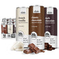 Slate Milk high protein milk shakes and iced coffees in chocolate, mocha, vanilla flavors, lactose-free, 20g protein, 11 fl oz cans