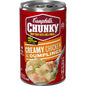 Campbell’s Chunky Creamy Chicken and Dumplings Soup can, 18.8 oz, showing the product label and can design.