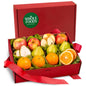 Organic fruit gift box by A Gift Inside featuring fresh pears, honeycrisp apples, and navel oranges in a premium presentation.