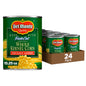 Canned Del Monte Whole Kernel Gold Corn No Salt Added, 8.75-ounce can, pack of 12, with bright yellow corn kernels inside.