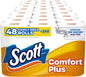 Scott ComfortPlus toilet paper, 12 triple rolls with 231 sheets per roll, septic-safe, 1-ply tissue for bathroom use