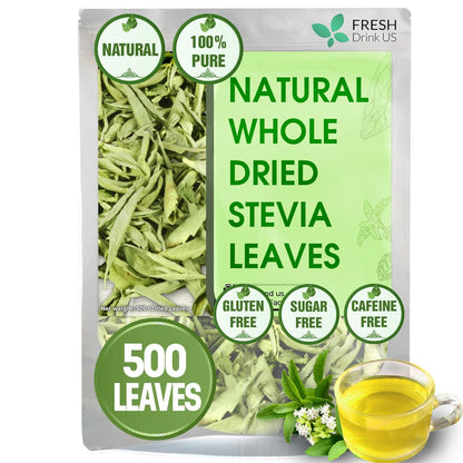 Stevia Leaf, Whole Dried Leaves, Tea Bags, Powder, 100% Natural and Pure from Stevia Leaves. Sugar Substitute for Tea, Coffee. Loose Leaf Stevia Herbal Tea. Zero Calorie Sweetener. No Sugar, No Caffeine, No Gluten, Vegan.