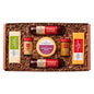 Hickory Farms farmhouse cheese gift basket with summer sausage and gourmet meats in a small box set, ideal for holidays and special occasions.