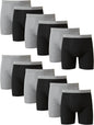 Hanes men's boxer briefs pack featuring cool, breathable cotton moisture-wicking underwear with no ride-up fit.