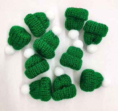 Mini Christmas scarf hat doll decoration in festive red and green attire