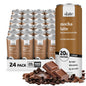 Slate Milk high protein milk shakes and iced coffees in chocolate, mocha, vanilla flavors, lactose free, 20g protein, 11 fl oz cans