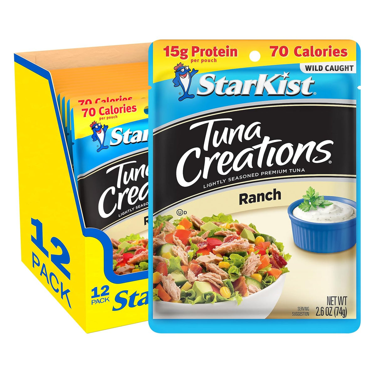 StarKist Tuna Creations Chipotle Lime packaged tuna fish pouch, 2.6oz, 24-pack, ready-to-eat protein snack