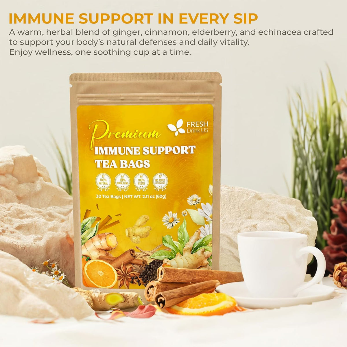 Premium Immune Support Herbal Tea Bags