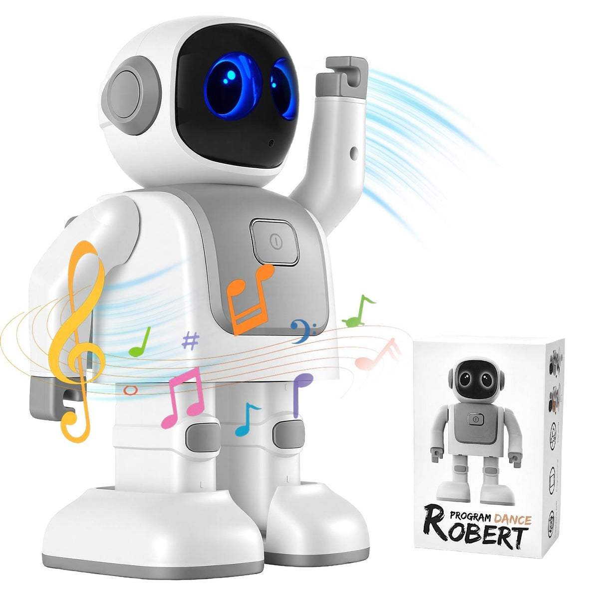 GBruno Store AI dancing robot toy for kids, interactive learning, Bluetooth music, programmable moves, voice assistant, entertainment robot