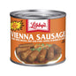 Libby's Vienna Sausage in Chicken Broth, canned sausage, 4.6 oz, pack of 24, with open can showing sausages inside.