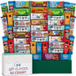 Nut Cravings healthy snack box variety pack with assorted snacks and a 60-count greeting card for gift-giving.