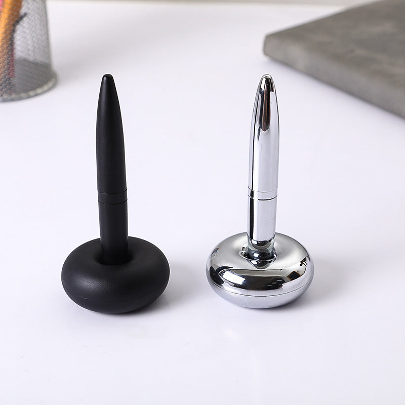 Printable magnetic suspension bracket holding a signature pen for business office use