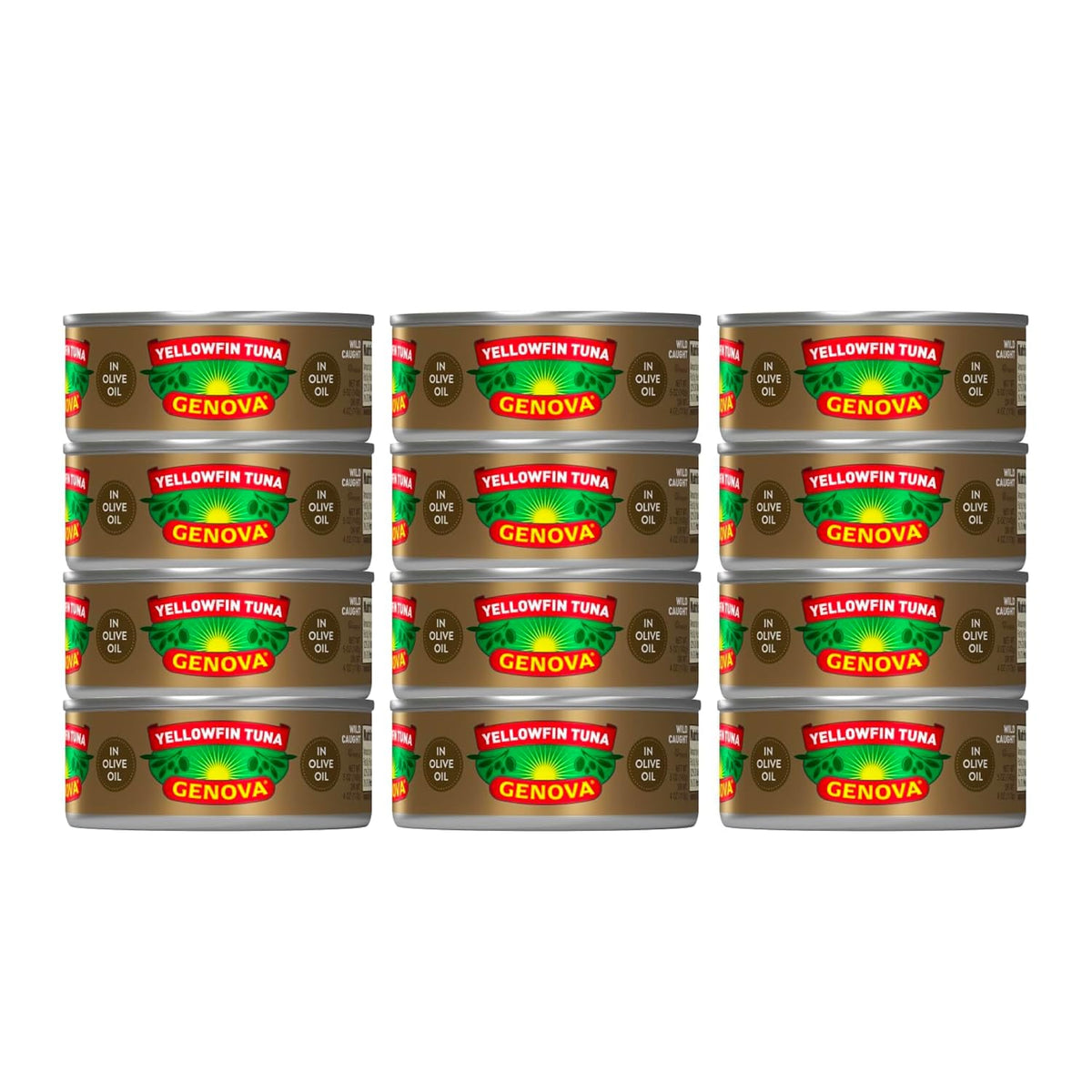 Genova Premium Yellowfin Tuna in lemon and Herbes de Provence olive oil, 5 oz canned tuna, pack of 12, solid light tuna