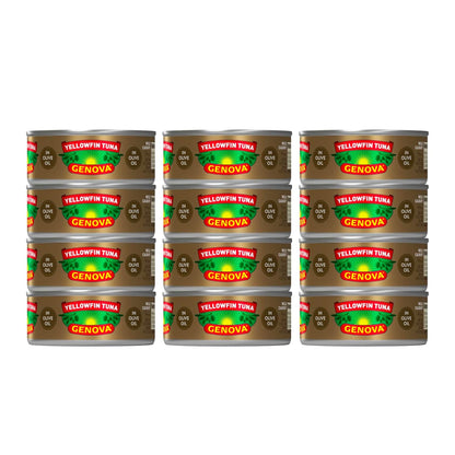 Genova Premium Yellowfin Tuna in lemon and Herbes de Provence olive oil, 5 oz canned tuna, pack of 12, solid light tuna